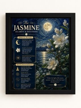 The Jasmine Botanical A.I. Art Print 8x10 Frame